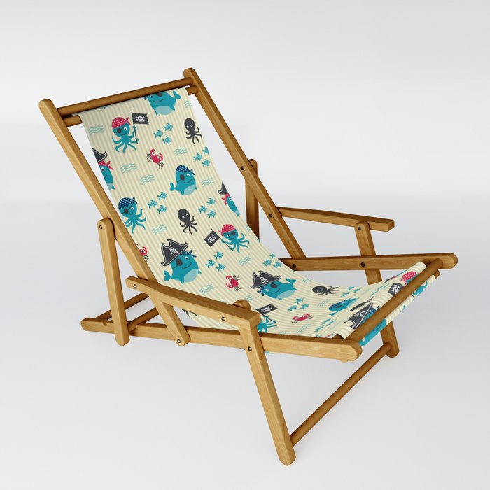 Underwater pirates vintage pattern Sling Chair