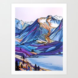Alyeska Allure Colorful Mountains Art Print