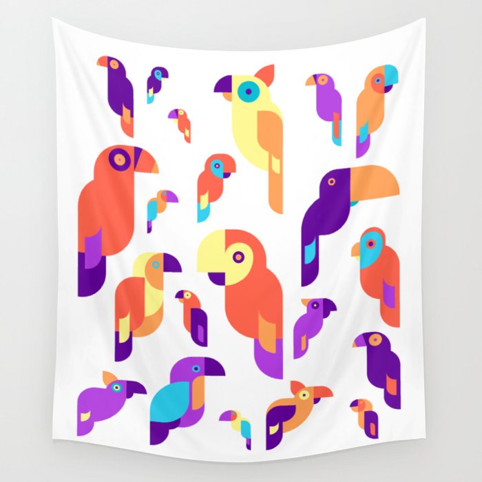 Cool Parrot Design Wall Tapestry