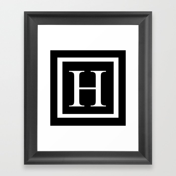 H monogram Framed Art Print