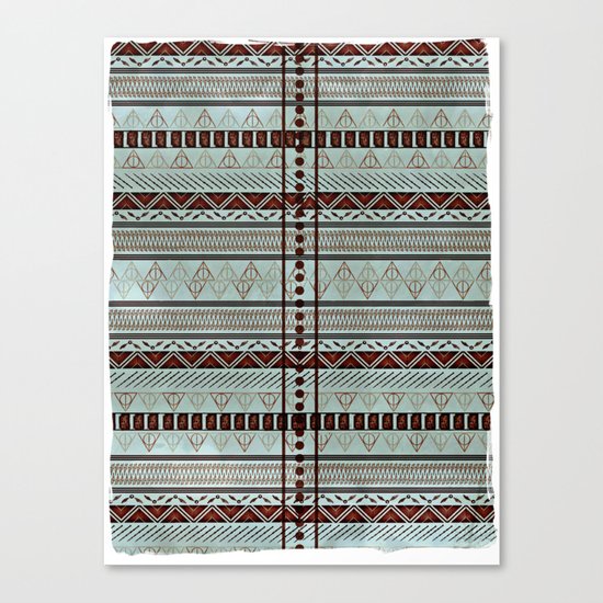 Harry Tribal Print Potter- Horcrux Blue Canvas Print