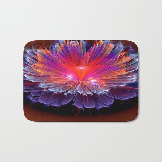 Neon Flower - A Vision all Aglow Bath Mat