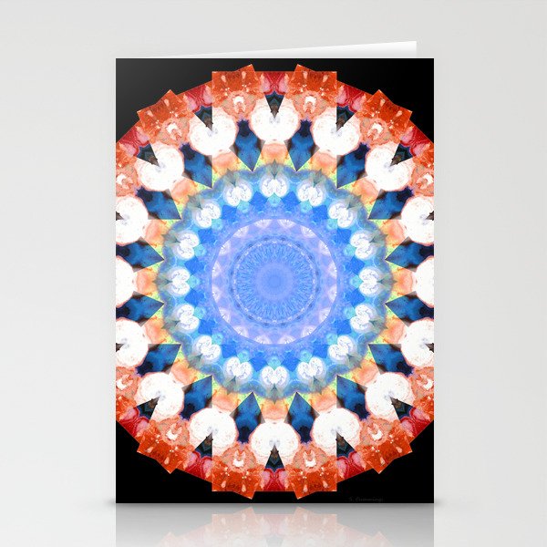 Colorful Blue And Red Art - Ruby Crown Mandala Stationery Cards