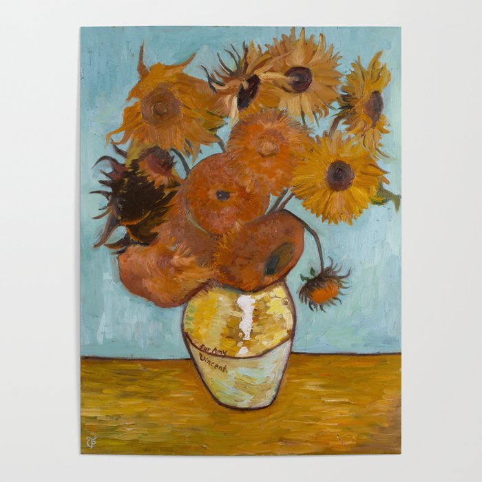 Sunflowers for Amy, a Vincent Van Gogh Copy Poster