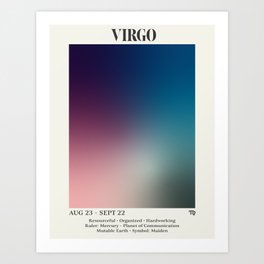 Virgo Zodiac Astrology Gradient Art Print Art Print
