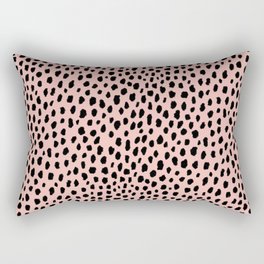 Pink and Black Dalmatian Spots (black/pink) Rectangular Pillow