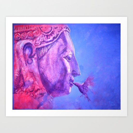 Buddha Kiss (Original) Art Print