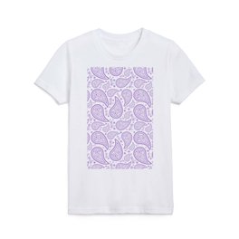 Paisley (Lavender & White Pattern) Kids T Shirt