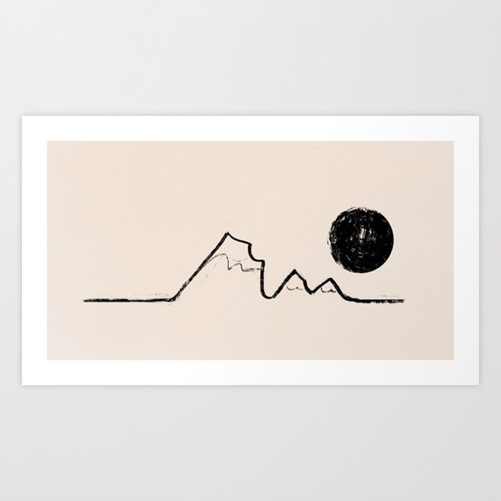 Black Moon Mountains Art Print