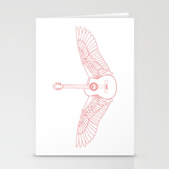 Flying Guitar. Stationery Cards