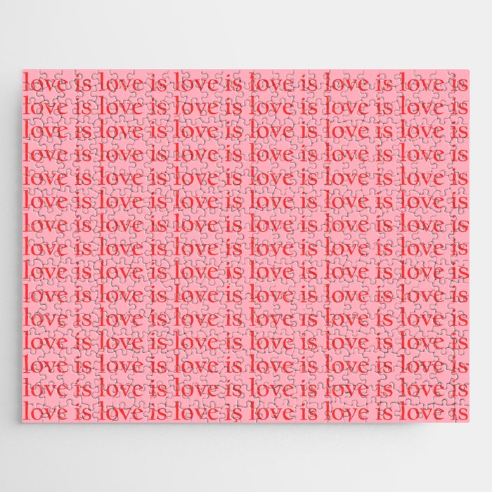 Love Is Love pattern red Jigsaw Puzzle