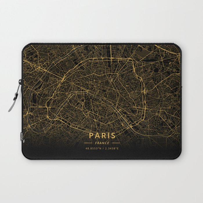 Paris, France - Gold Laptop Sleeve