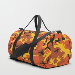 Camouflage orange, yellow, black Duffle Bag