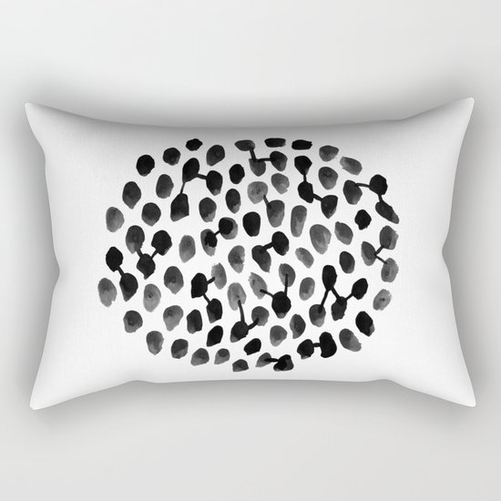 Brooks - black and white minimal india ink watercolor painting modern boho hipster urban painting Rectangular Pillow