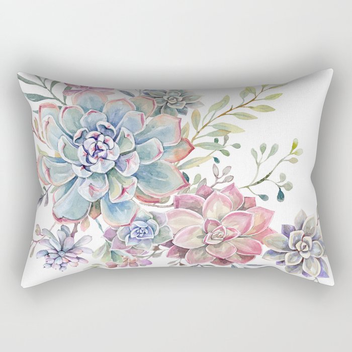 succulent watercolor 6 Rectangular Pillow