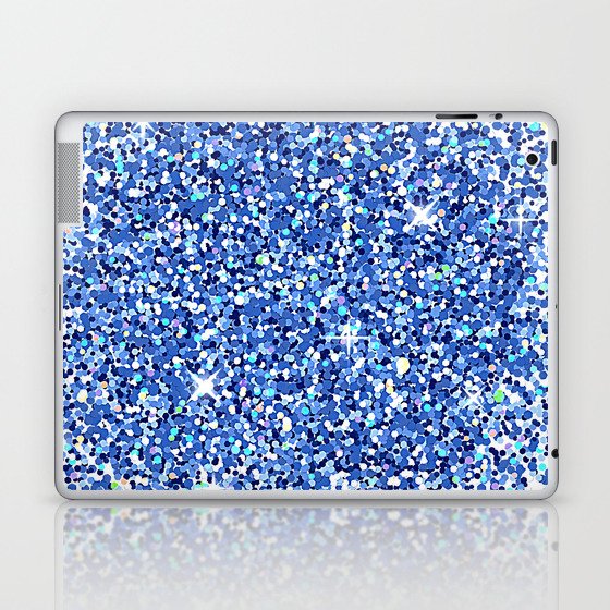 Festive Blue Glitter Laptop & iPad Skin