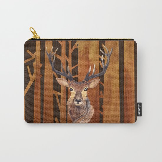Proud deer in forest 1- Watercolor illustration Carry-All Pouch