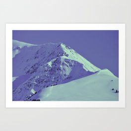 Winter Mountains in Very Peri - Turnagain Pass, Alaska Art Print | Mountains, Alpine, Alaskan Momma Bear, South Central, Landscape, Photo, Winter, Minimal, Snow, Mountain Top 
