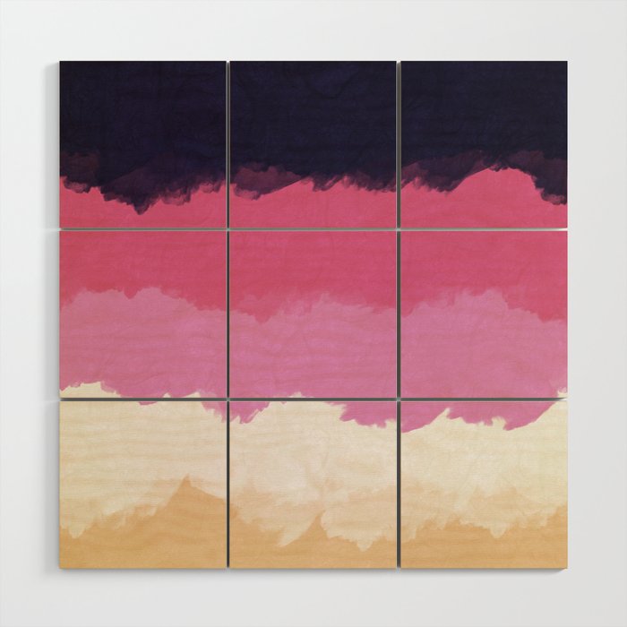 Abstract Sunset Sky Blush Wood Wall Art By Alisagal Society6
