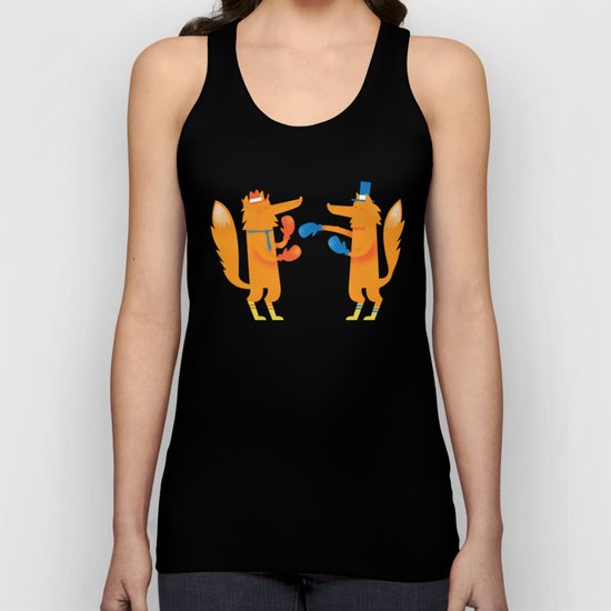 Posh foxes like to box while wearing socks Unisex Tank Top