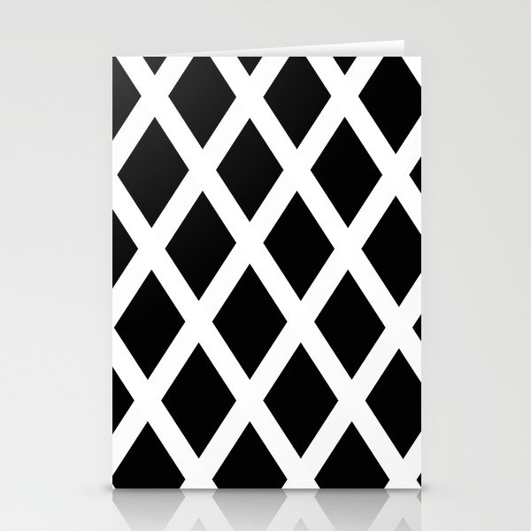 Rhombus Black & White Stationery Cards