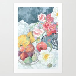 Gouache Fruit Art Print