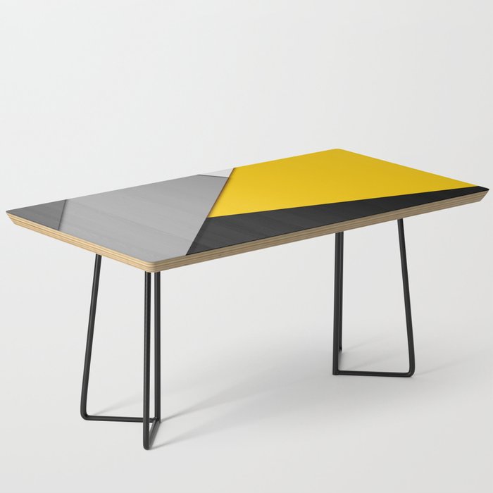 Simple Modern Gray Yellow and Black Geometric Coffee Table