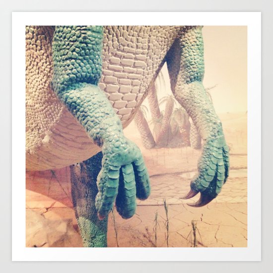 DINO PUSH UPS Art Print