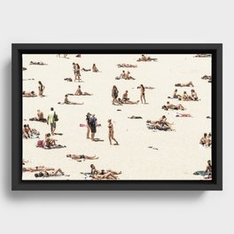 Vintage Beach in Summer Framed Canvas