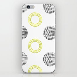 Lime Gray and White Circle and Polka Dot Pattern Pairs Coloro 2022 Popular Color Light 050-83-41 iPhone Skin