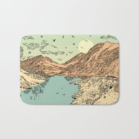Mountain, Train & Lake Bath Mat