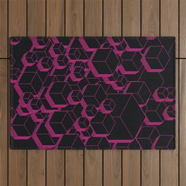 3D Futuristic Cubes Outdoor Rug