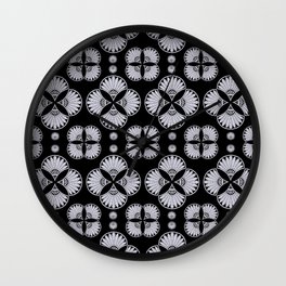 Pattern - black boho Wall Clock