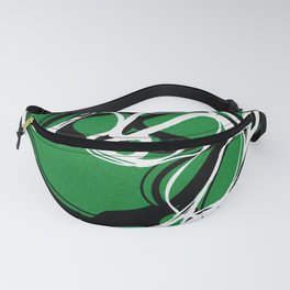 Green, Black and White Malachite Marble Fanny Pack