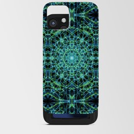 Liquid Light Series 52 ~ Blue & Green Abstract Fractal Pattern iPhone Card Case