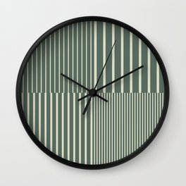 Stripes Pattern and Lines 14 in Sage Green Wall Clock