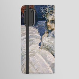 The swan princess female ballet swan lake still life portrait painting by Mikhail Vrubel Android Wallet Case