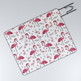 Fa La La Mingo - Christmas Flamingo Picnic Blanket