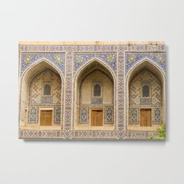 Arches of The Entrances To The Cells in The Madrasah in Samarkand, Uzbekistan Metal Print | Photo, Samarkand, Historical, Facade, Faith, Exterior, Door, Education, Tourist 