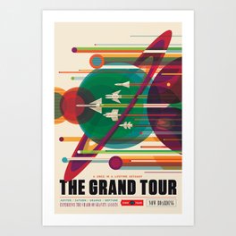 NASA Retro Space Travel Poster The Grand Tour Art Print