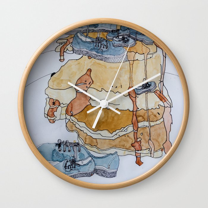 Pancakes and sneakers Wall Clock