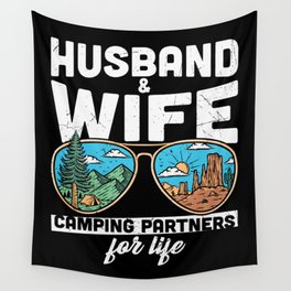 Husband And Wife Camping Partners For Life Wall Tapestry