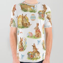 Easter Eggs Rabbit  All Over Graphic Tee