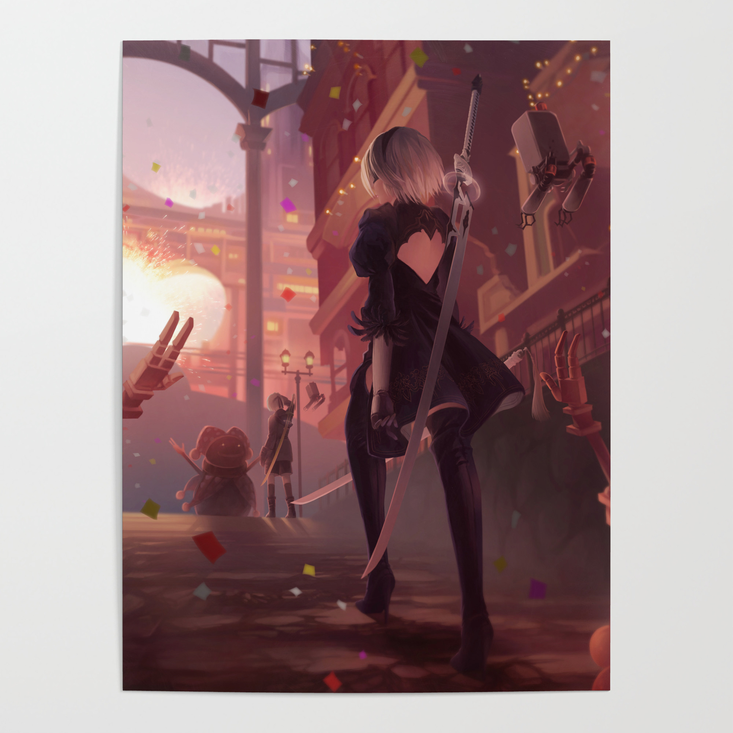 Nier Automata Welcome To The Amusement Park Poster By Aly K Sasagawa Society6