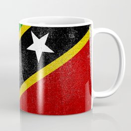 St Kitts and Nevis Distressed Halftone Denim Flag Coffee Mug