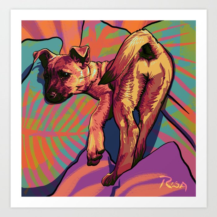 Vibrant Puppy Art Print