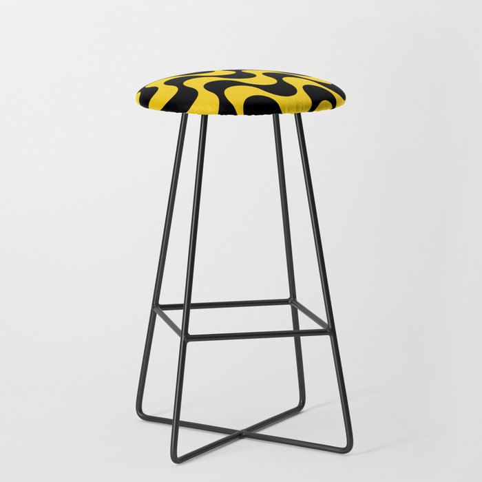 Retro Psychedelic Stripe Pattern 755 Bar Stool