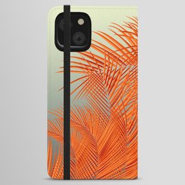 Palm Leaves, Orange iPhone Wallet Case