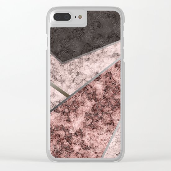 Marble . Combined abstract pattern . Clear iPhone Case