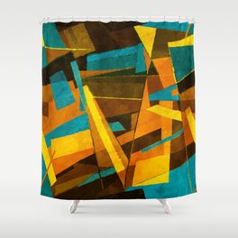 Abstract stripe watercolor pattern Shower Curtain